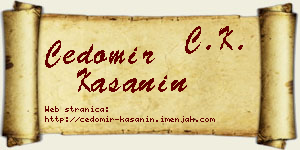 Čedomir Kašanin vizit kartica